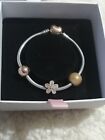 Pandora Rose Gold  Bracelet 18cm With Charms. Used And Boxed. 