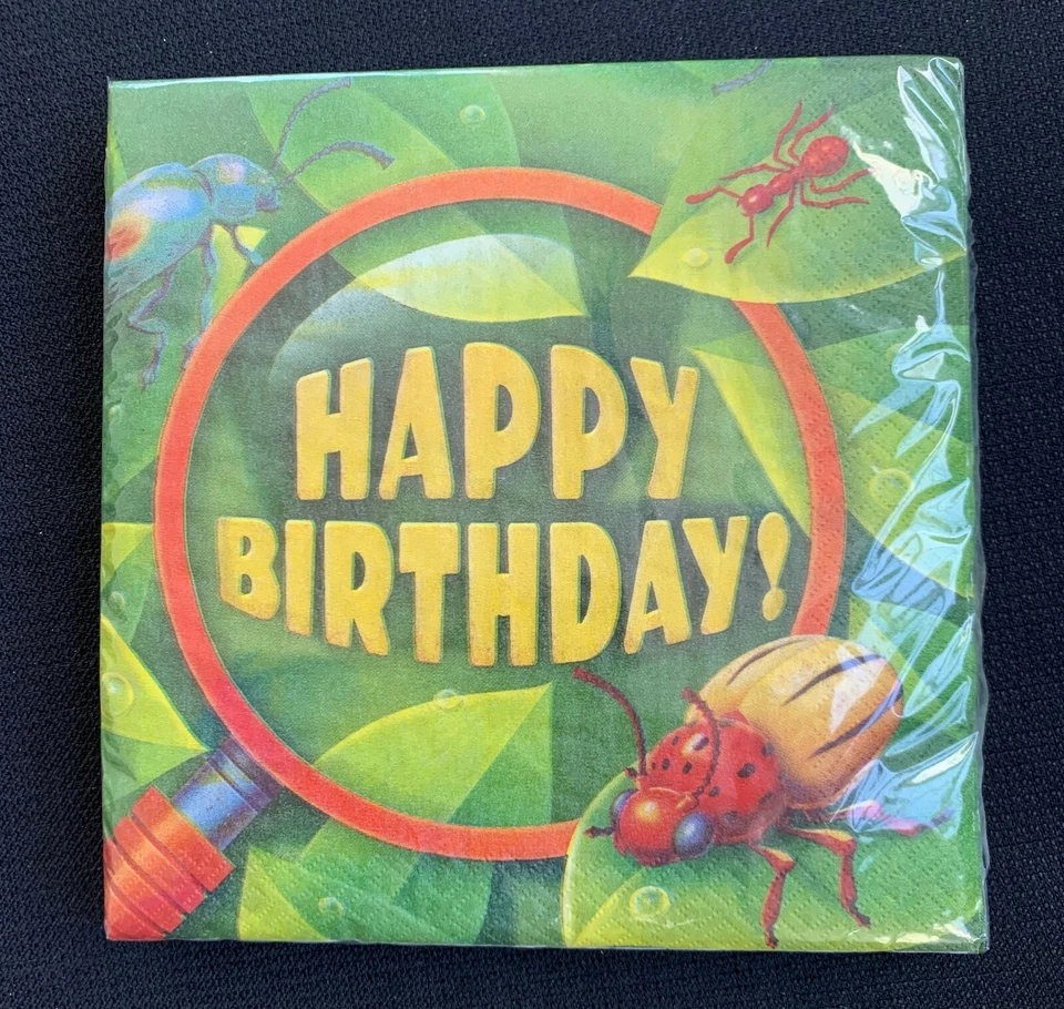 Bug Eyed Insect Happy Birthday Party Paper Napkins 16 count - Image 1 of 3