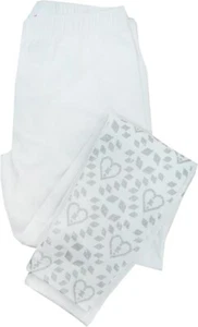 Epic Threads Girl Metallic heart Print Leggings Ivory Large 56-61" 74-100lbs - Picture 1 of 3