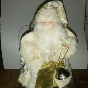 5" Plastic Santa Ornament Mini Tree Topper Bell - Picture 1 of 4