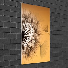Wand-Bild Kunstdruck aus Hart-Glas Hochformat 50x125 Pusteblume