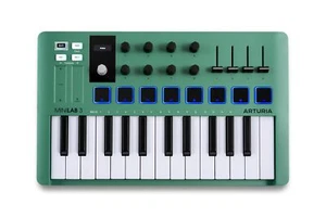 Mint Green 25 Note USB C MIDI Keyboard Controller with RGB Pads and Sliders - Picture 1 of 6