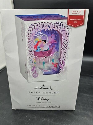 Disney Little Mermaid всплывающая открытка на День святого Валентина с конвертом свет и музыка - Изображение 1 из 4
