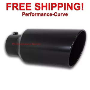 Black Diesel Stainless Steel Bolt On Exhaust Tip 5" Inlet - 8" Outlet - 18" Long - Picture 1 of 2