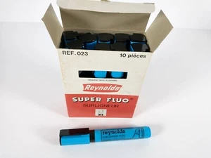 Marcadores resaltadores Reynolds vintage azules paquete de 10 nuevos hechos en Francia - Imagen 1 de 9