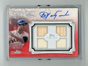 Bate jersey automático Topps Sterling 2020 Carl Yastrzemski reliquia cuádruple 4/5 Red Sox - Imagen 1 de 2