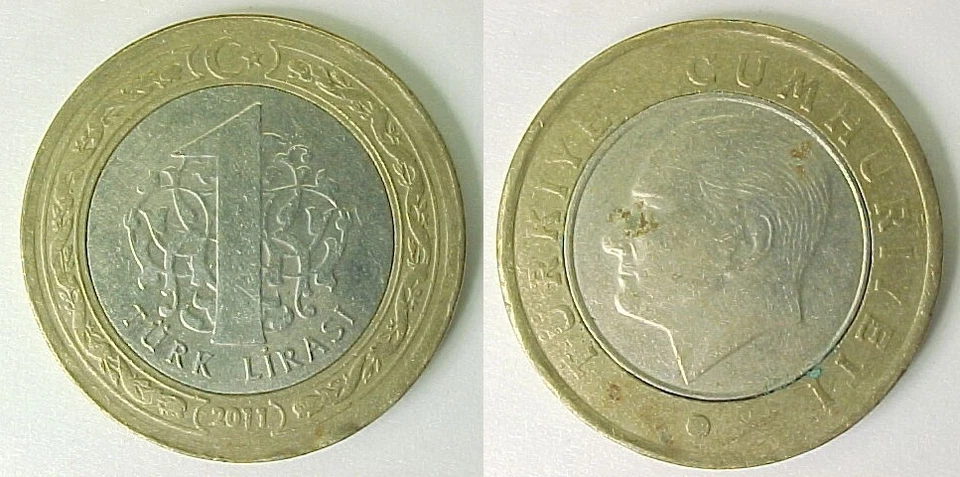 2011 Turkey Turkish 1 Lirasi Very Fine VF - Image 1 of 1