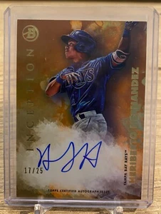 2021 Bowman Inception Heriberto Hernandez Orange Foil Auto Autograph #'d /25 - Picture 1 of 2