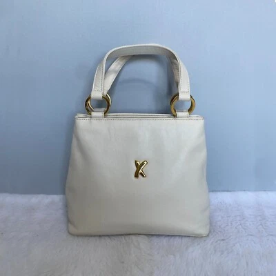 Bolsa PALOMA PICASSO Vintage Couro Branco Marfim Alça Superior - Imagem 1 de 4