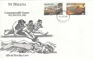 Commonwealth Games OVERPRINT St Helena FDC 1982 CLEARANCE (144064) - Picture 1 of 1