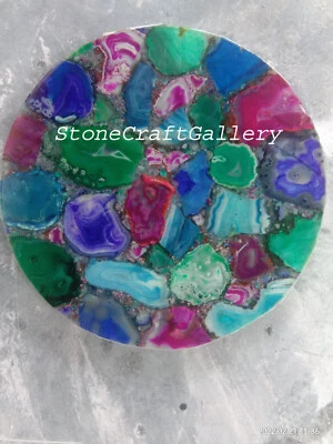 18" Mix Agate Table Top GemStones Handmade Decor - Image 1 of 4