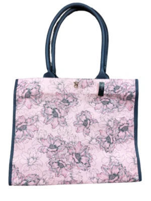 VICTORIA'S SECRET BOLSA TOTE DE VIAGEM DE LONA FLORAL ROSA ACADEMIA DE PRAIA DIA DAS MÃES NOVA COM ETIQUETAS - Imagem 1 de 2