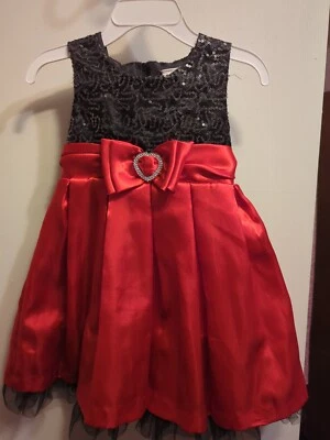 Vestido de vacaciones de satén y lentejuelas para niños pequeños talla 24 meses Foto 1 de 4