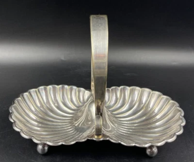Antipastiera Salsiera aperitivo EPNS 2 scomparti conchiglia argentato - Immagine 1 di 4