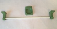 Vtg Matching Jadeite Porcelain Wall Mount Towel Holder Cup holder