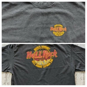 Devil’s Hangout Hell Rock Café L black T shirt Hell Grand Cayman BWI Hanes  - Picture 1 of 10
