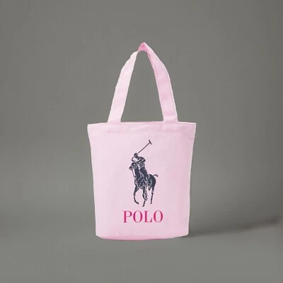 Polo Ralph Lauren Equestrian Polo Player Tote Canvas Bag Carmel Pink NWT - Image 1 of 4