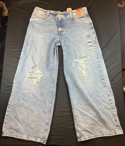 Jeans Levis donna 94 larghi gamba larga relaxed fit zip fly blu nuovo con etichetta taglia 34x30 dist - Foto 1 di 23