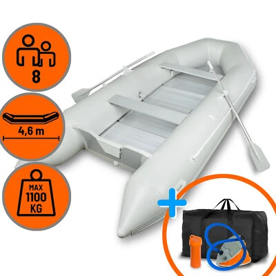 EBERTH Schlauchboot 8 Personen  Angelboot Gummiboot Paddelboot Boot Aluboden - Bild 1 von 4