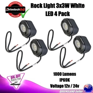 Drivetech 4x4 DTWL3OVL - 4x4 Rock Lights 3x3W White LED IP69K 4 Pack - Picture 1 of 4