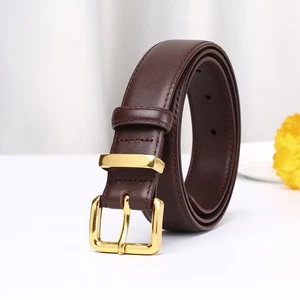 Women Faux Leather Belt 2.8cm Wide Vintage Pin Buckle Belt for Pants Jeans - Picture 1 of 14