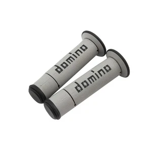 Manopole Domino Universale Grigio E Nero Per Moto Scooter Motocross Cross  - Foto 1 di 3