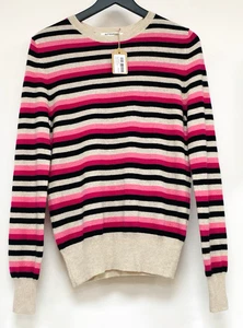 M&S Autograph Stripe 100% Cashmere Pullover Mehrfarbig Gestreift Gr. 8 (10) - Bild 1 von 4