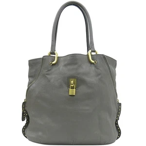 Marc_Jacobs Grey Leather Lock Studs Embellished Shoulder Bag - Picture 1 of 5