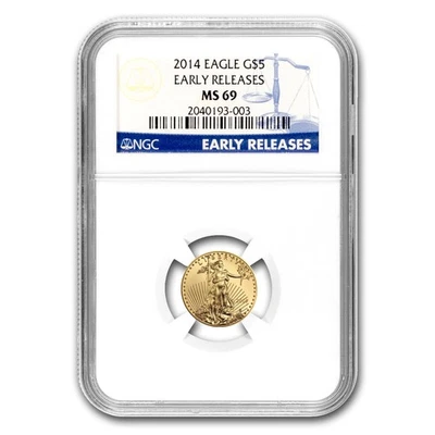 2014 1/10 oz American Gold Eagle MS-69 NGC (Early Releases) - Image 1 of 3