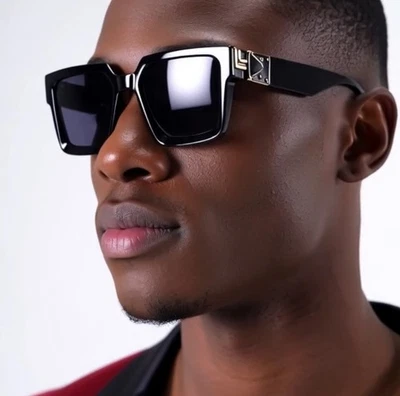 Gafas de sol con montura dorada de gran tamaño para hombres y mujeres tonos elegantes retro clásico hip hop Foto 1 de 4