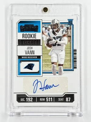 Josh Vann Rookie Auto 2023 Panini Contenders Card Carolina Panthers - Image 1 of 2