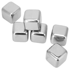 Ice Cubes With Clamp Reusable 304 Stainless Steel Ice Stone For Wine W 5733 AU - Picture 1 of 12