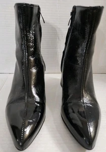 La Canadienne Damenstiefel Größe 9 Schwarz Lackleder Reißverschluss Halbhoch - Bild 1 von 7
