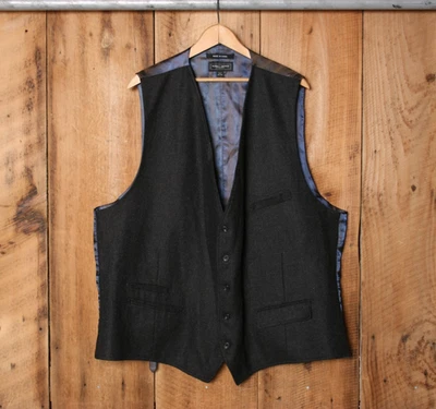 HAINES & BONNER Charcoal Wool/Cashmere Waistcoat Gilet Vest Sz. 2XLT (50L-52L) - Image 1 of 4