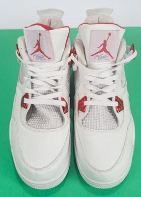 Zapatos de baloncesto Nike Air Jordan 4 retro blancos metálicos rojos para hombre talla 12 Foto 1 de 4
