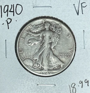 1940-P WALKING LIBERTY SILVER HALF DOLLAR~ VF ~NICE COIN~ - Picture 1 of 2