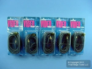 5 Leviton Black 12' TV/DVD/Stereo AV Audio Video Cables GOLD RCA Plugs C5852-12G - Picture 1 of 4