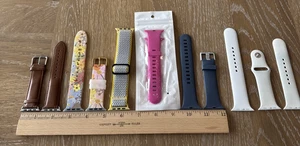RIESIGES SET Damen Apple Watch Armbänder Rifle Paper Co. Leder sportlich rosa Blumen - Bild 1 von 24
