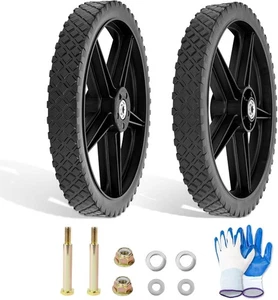 Rueda de plástico con radios de 14 x 1,75" diámetro de eje de 1/2", rueda de cortacésped de 14" compatible... - Imagen 1 de 7