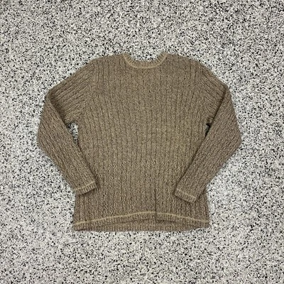 Vintage Eddie Bauer Sweater Mens XL Beige Ribbed Knit Long Sleeve - Image 1 of 4