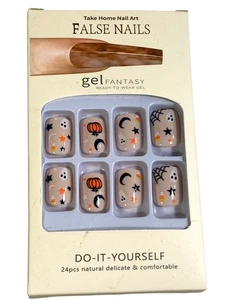 Gel Fantasy HALLOWEEN Glue On False  Acrylic Nails Medium Length - Picture 1 of 3