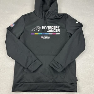 Carolina Panthers Hoodie Men Small NFL Crucial Catch Intercept Cancer Sweatshirt - Picture 1 of 9
