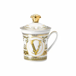 Rosenthal Versace Becher mit Deckel 30 Years Collection Virtus Gala White 350 ml - Bild 1 von 1