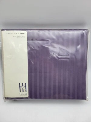 VTG Hillard & Hanson Queen Flat Sheet Cotton Jacquard Sateen, 220TC Purple NEW - Изображение 1 из 4