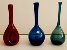 3 Scandinavian Long Necked vases 2 by Arthur Percy & 1 by Gunnar Ander 1950s