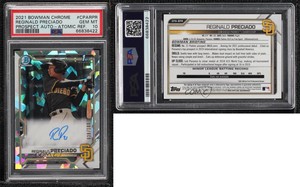 2021 Bowman Chrome Prospect Atomic Refractor /100 Reginald Preciado PSA 10 Auto