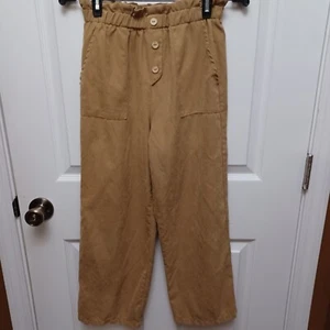 GIRL'S BEAUTIFE BROWN LOOSE WIDE LEG TROUSER PANTS W/POCKETS SIZE LARGE - Picture 1 of 12
