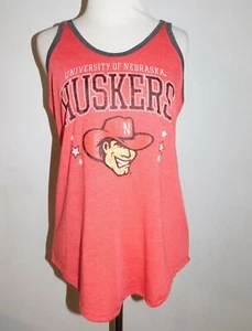 Camiseta sin mangas Nebraska Cornhuskers para mujer pequeña 4/6, roja con ribete gris - Imagen 1 de 2