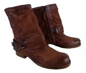A.S.98 AirStep Womens Brown Leather Biker Ankle Boots Size EU 42 - Picture 1 of 13