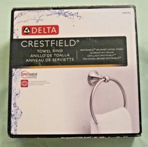 DELTA Crestfield Towel Ring Brushed Nickel 138033 Bathroom Accessory NIB - Picture 1 of 6